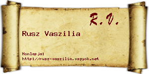Rusz Vaszilia névjegykártya